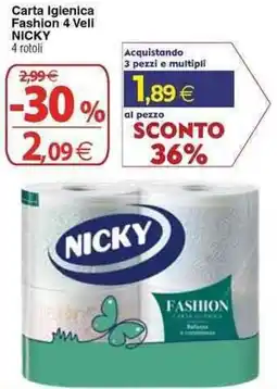 Docks Cash&Carry Carta Igienica Fashion 4 Veli NICKY offerta