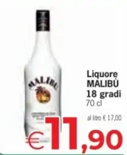 Despar Liquore MALIBU 18 gradi offerta