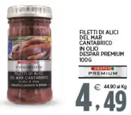 Interspar Filetti di alici del mar cantabrico in olio DESPAR PREMIUM offerta