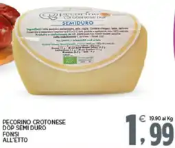 Interspar Pecorino crotonese dop semi duro FONSI offerta