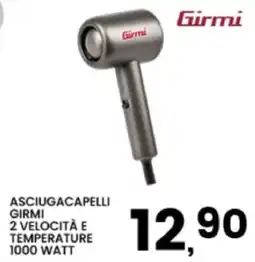Interspar Asciugacapelli girmi 2 velocità e temperature 1000 watt offerta