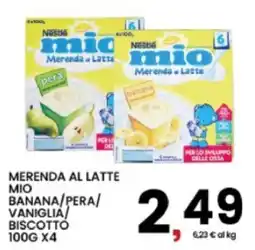 Interspar Nestle merenda al latte mio banana/pera/ vaniglia biscotto offerta