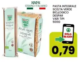 Interspar Pasta integrale scelta verde bio,logico DESPAR offerta