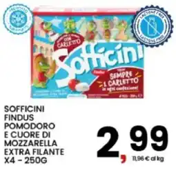 Interspar Sofficini findus pomodoro e cuore di mozzarella extra filante x4 offerta