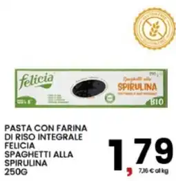 Interspar Pasta con farina di riso integrale felicia spaghetti alla spirulina offerta