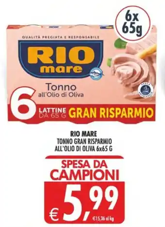 Rio mare tonno gran risparmio all'olio di oliva