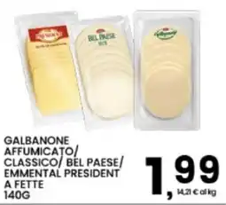 Interspar Galbanone affumicato classico/bel paese/ emmental president a fette offerta
