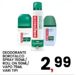 Interspar Deodorante borotalco spray / roll on / vapo offerta