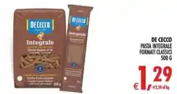 Deco Supermercati De cecco pasta integrale formati classici offerta