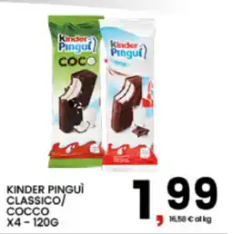 Interspar Kinder pinguì classico/ cocco x4 offerta