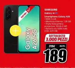 MediaWorld SAMSUNG Galaxy Al Smartphone Galaxy A26 offerta