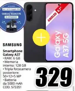 MediaWorld SAMSUNG Smartphone Galaxy A37 offerta