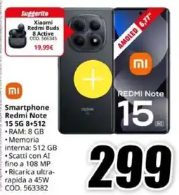 MediaWorld Smartphone Redmi Note 15 5G 8+512 offerta