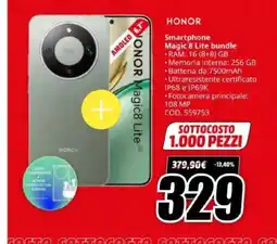 MediaWorld HONOR Smartphone Magic 8 Lite bundle offerta