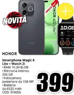 MediaWorld HONOR Smartphone Magic 8 Lite + Watch 2i offerta