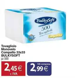 Docks Cash&Carry Tovagliolo Monovelo Compatto 33x33 BULKYSOFT offerta