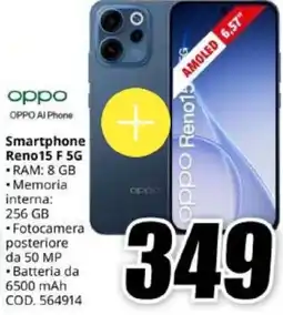 MediaWorld oppo Smartphone Reno15 F 5G offerta