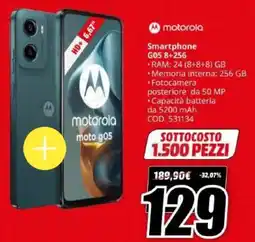 MediaWorld motorola Smartphone G05 +256 offerta