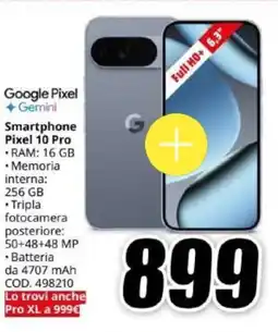 MediaWorld Google Pixel Gemini Smartphone Pixel 10 Pro offerta