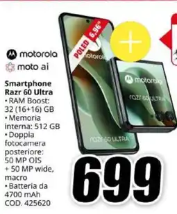 MediaWorld motorola Smartphone Razr 60 Ultra offerta