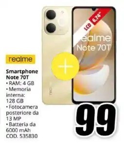 MediaWorld realme Smartphone Note 70T offerta