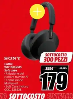 MediaWorld SONY Cuffie WH1000XM5 Soft case offerta