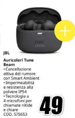 MediaWorld JBL Auricolari Tune Beam offerta