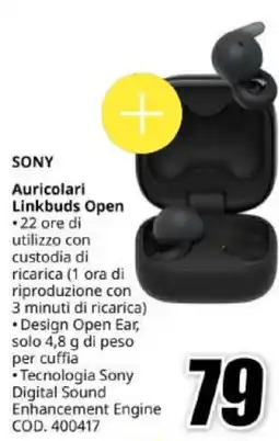 MediaWorld SONY Auricolari Linkbuds Open offerta