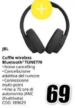 MediaWorld JBL Cuffie wireless Bluetooth TUNE770 offerta