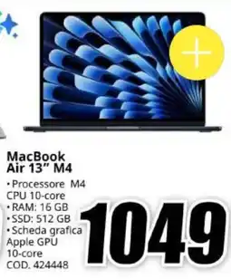 MediaWorld MacBook Air 13" M4 offerta