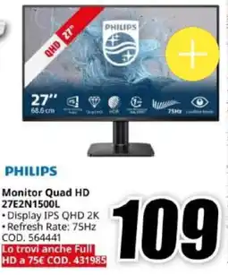 MediaWorld PHILIPS Monitor Quad HD 27E2N1500L offerta