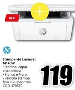 MediaWorld hp Stampante Laserjet M140W offerta
