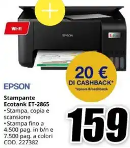 MediaWorld EPSON Stampante Ecotank ET-2865 offerta