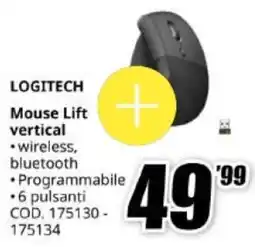 MediaWorld LOGITECH Mouse Lift vertical offerta