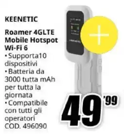 MediaWorld KEENETIC Roamer 4GLTE Mobile Hotspot Wi-Fi 6 offerta