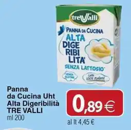 Docks Cash&Carry Panna da Cucina Uht Alta Digeribilità TRE VALLI offerta