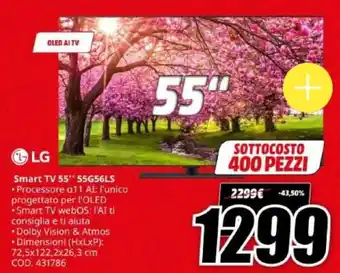 MediaWorld LG Smart TV 55" 55G56LS offerta