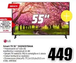 MediaWorld LG Smart TV 55" 55QNED70A6A offerta