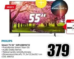 MediaWorld PHILIPS Smart TV 55" 55PUS8010/12 offerta