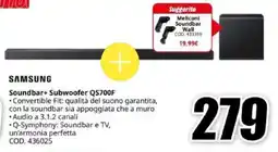 MediaWorld SAMSUNG Soundbar+ Subwoofer QS700F offerta