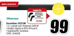 MediaWorld Hisense Soundbar HS2100 offerta