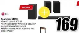 MediaWorld LG Soundbar S40TR offerta