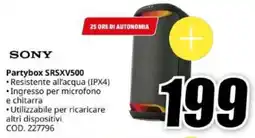 MediaWorld SONY Partybox SRSXV500 offerta