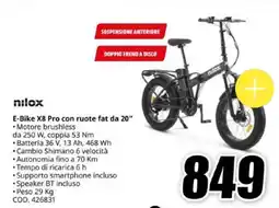 MediaWorld nilox E-Bike X8 Pro con ruote fat da 20" offerta