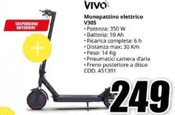 MediaWorld VIVO Monopattino elettrico V30S offerta