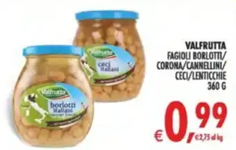 Deco Supermercati Valfrutta fagioli borlotti/ corona/cannellini ceci/lenticchie offerta