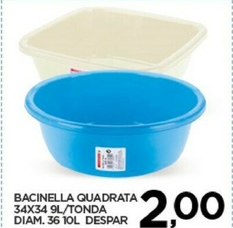 Interspar Despar bacinella quadrata offerta