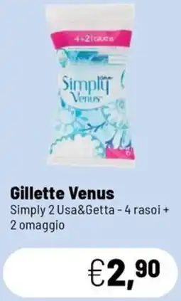 Caddy's Gillette Venus Simply 2 Usa&Getta - 4 rasoi + 2 omaggio offerta
