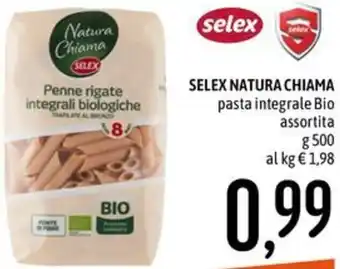 Emisfero SELEX NATURA CHIAMA pasta integrale Bio offerta
