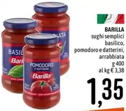 Emisfero BARILLA sughi semplici basilico, pomodoro e datterini, arrabbiata offerta